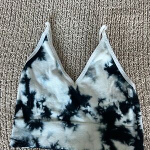 Charlotte Russe Black and White Tie-Dye Bralette